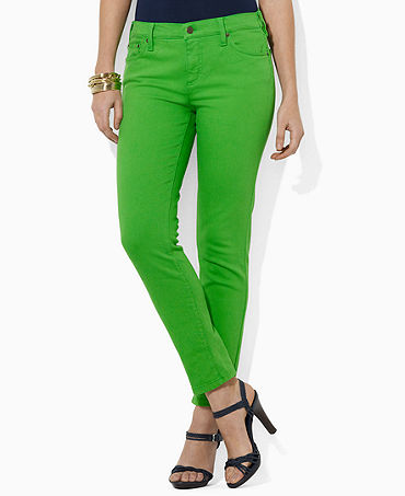 Lauren Jeans Co. Jeans, Modern Straight-Leg Ankle, Grass Green Wash